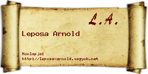 Leposa Arnold névjegykártya